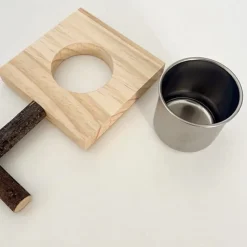 DTOPBUYAGE - Perchoir mangeoire bois pour oiseaux