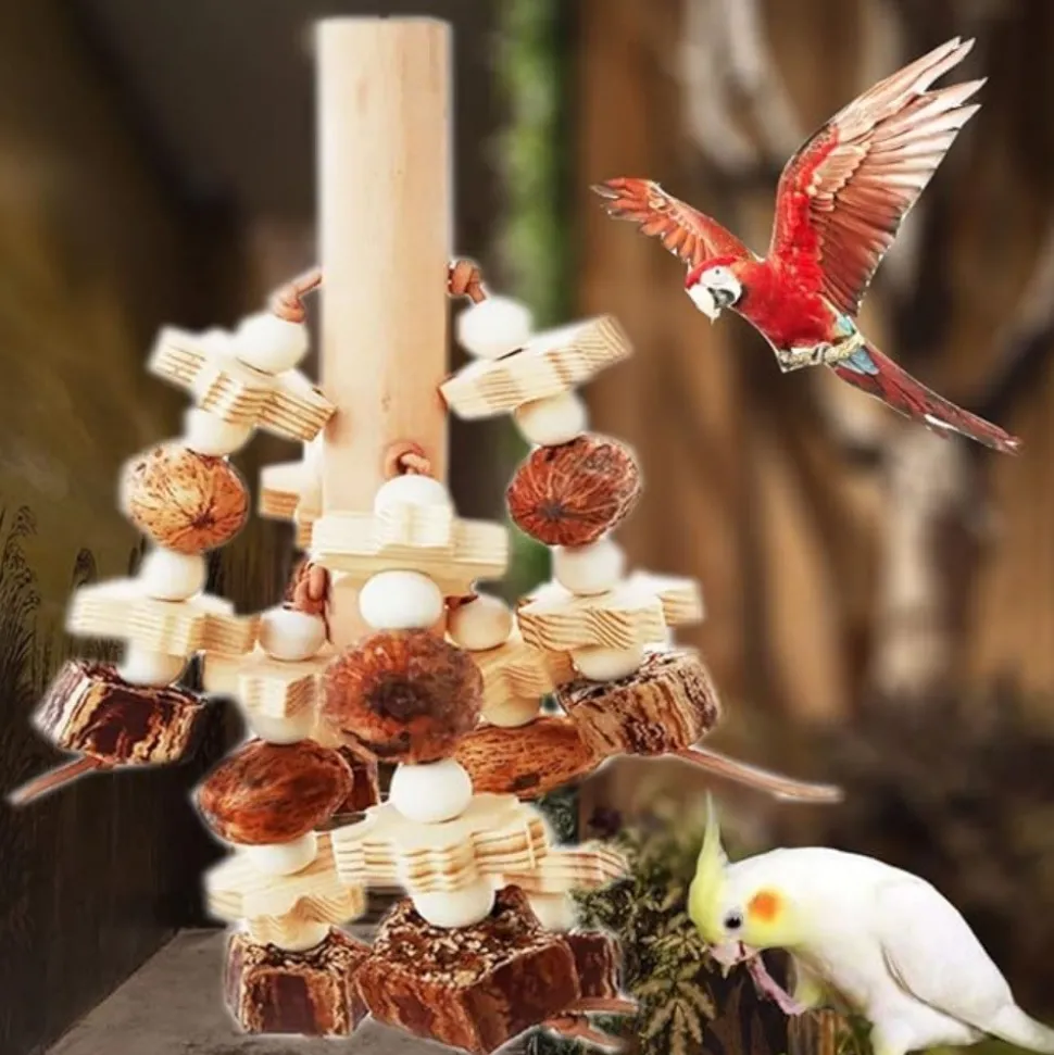 DTOPBUYAGE - Pierre volcanique jouet mâcher perruche