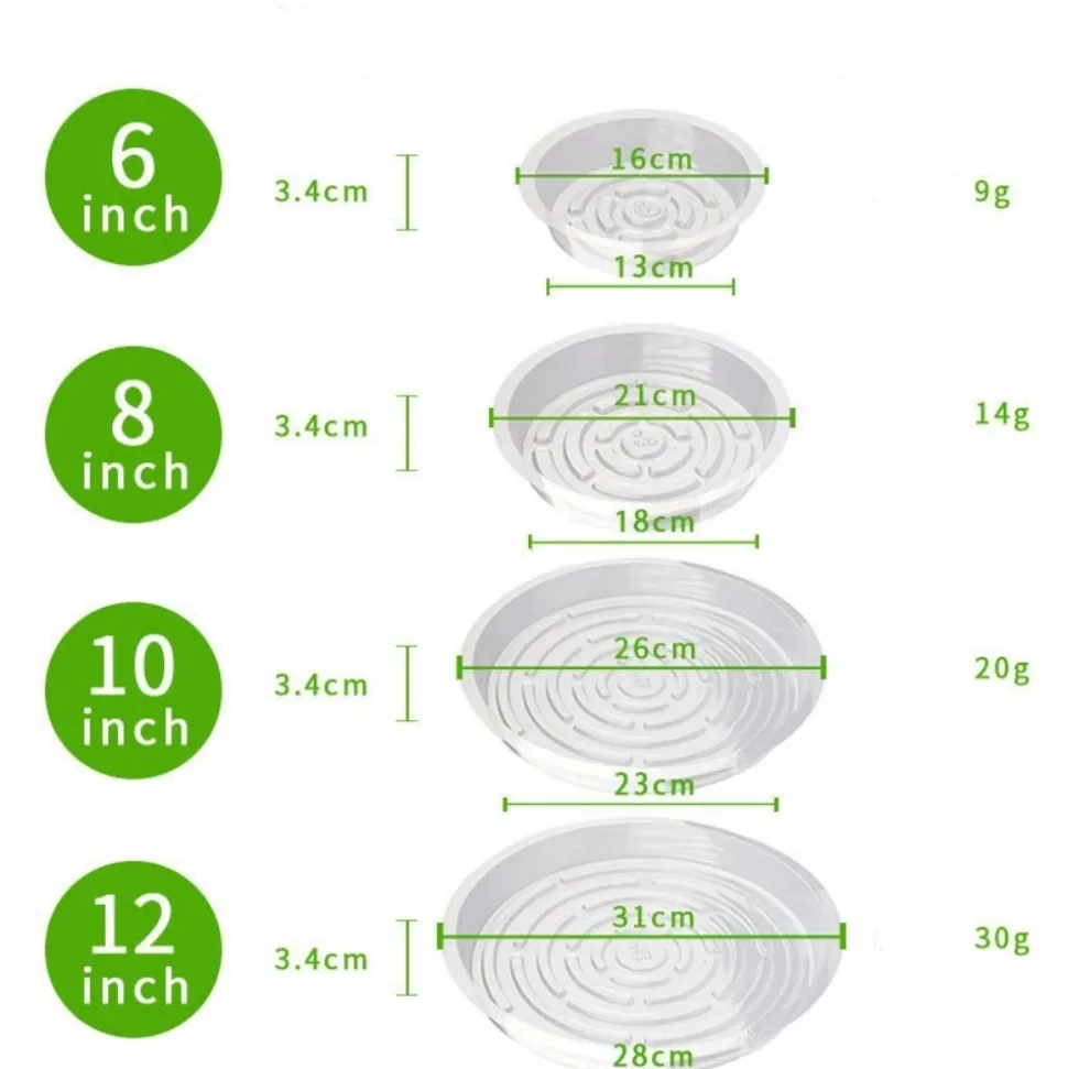 DTOPBUYAGE - Plateaux de soutènement pour pots de plantes transparents 25cm10pcs dtopbuyage