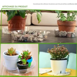 DTOPBUYAGE - Plateaux de soutènement pour pots de plantes transparents 25cm10pcs dtopbuyage