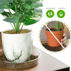 DTOPBUYAGE - Plateaux de soutènement pour pots de plantes transparents 30cm10pcs dtopbuyage