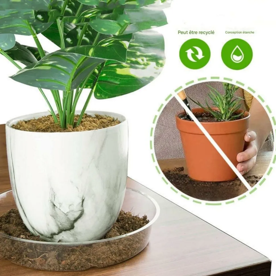 DTOPBUYAGE - Plateaux de soutènement pour pots de plantes transparents 30cm10pcs dtopbuyage