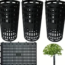 DTOPBUYAGE - Protège-bark pour jeunes plants en plastique 38cm*25cm noir 2 pièces dtopbuyage