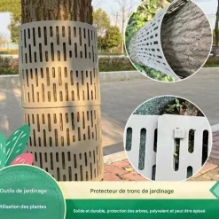 DTOPBUYAGE - Protège-bark pour jeunes plants en plastique 38cm*25cm noir 2 pièces dtopbuyage