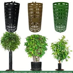 DTOPBUYAGE - Protège-bark pour jeunes plants en plastique 38cm*25cm vert2 pièces dtopbuyage