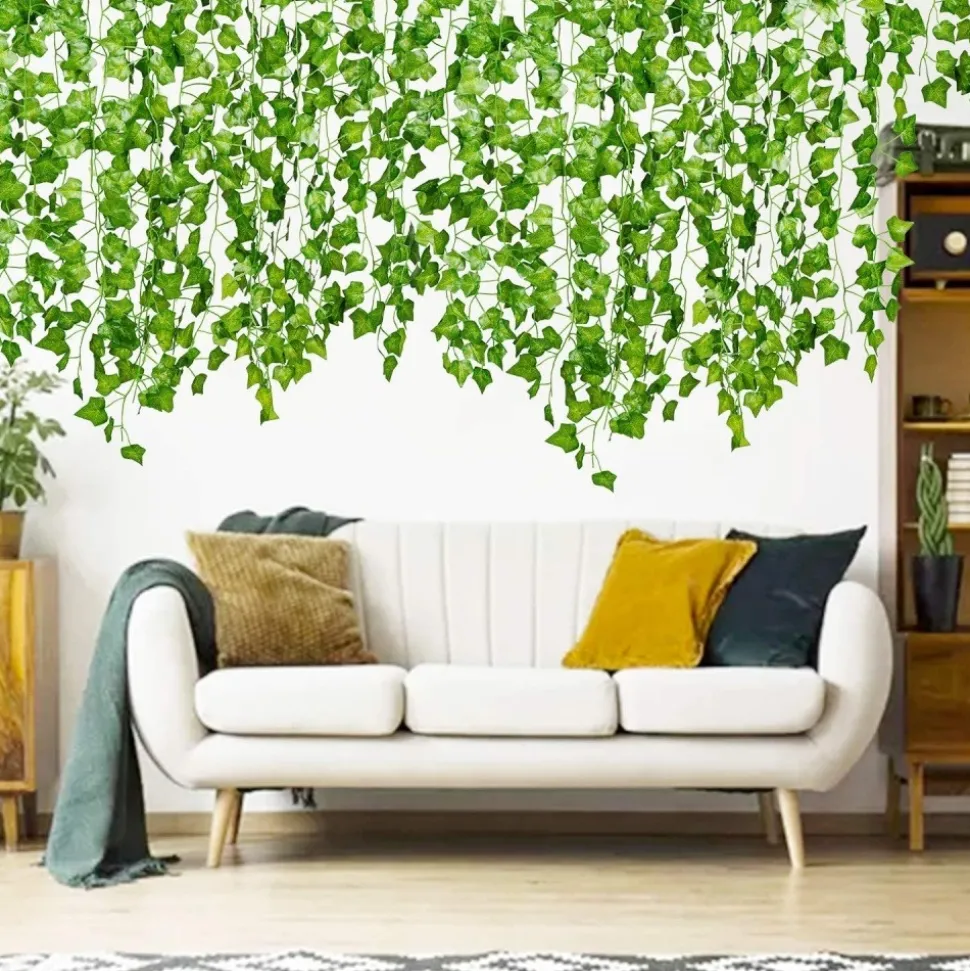 DTOPBUYAGE - Rameaux de lierre artificiels et feuilles fausses pour décoration suspendue dtopbuyage