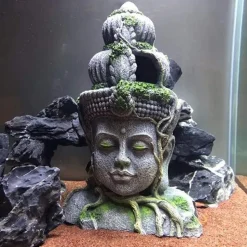 DTOPBUYAGE - Statue tête bouddha déco aquarium