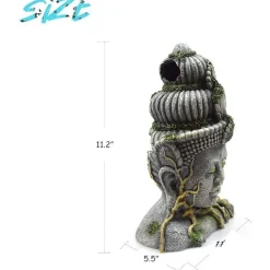 DTOPBUYAGE - Statue tête bouddha déco aquarium