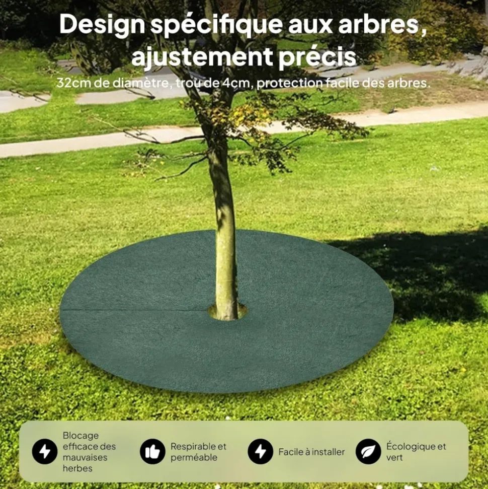 DTOPBUYAGE - Tissu de jardinage non - tissé diamètre 25cm lot de 10 dtopbuyage