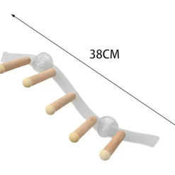 DTOPBUYAGE - Ventouse perche en bois pour perroquet cage jouet