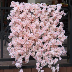 DTOPBUYAGE - Vigne de fleurs de cerisier artificielles pour décor intérieur et masquer les tuyaux rosé dtopbuyage