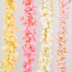 Dtopbuyage - vigne de fleurs de cerisier artificielles rouges - 2 pièces