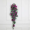 DTOPBUYAGE - Vinée de roses artificielles avec panier de bambou pour décoration violet dtopbuyage