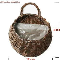 DTOPBUYAGE - Vinée de roses artificielles avec panier de bambou pour décoration blanc dtopbuyage