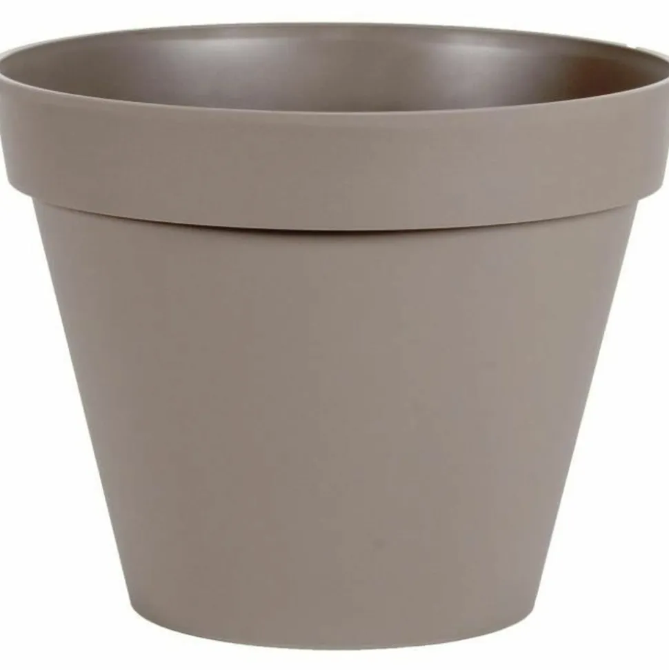 EDA - Pot de fleur rond toscane ø 40 x hauteur 32 cm - 23 l - taupe