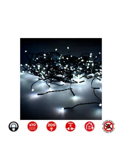 EDM - Rideau lumineux easy-connect 2x2m 10 bandes 200 led blanc froid 30v (usage int. Ext.) edm total 3,2w
