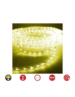 EDM - Tubeflexiled led 2 voies multifonction 48m. 36 leds/m jaune ip44 ( usage int. Ext.) edm