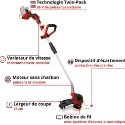 EINHELL - Coupe bordure sans fil gp-ct 36/35 li bl-solo