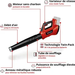 EINHELL - Souffleur sans fil ge-lb 36/210 li e-solo sans batterie ni chargeur