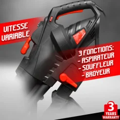 ELEM GARDEN TECHNIC - Aspirateur souffleur broyeur 3000w avec vitesse variable - elem garden