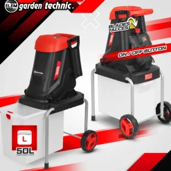 ELEM GARDEN TECHNIC - Broyeur de végétaux électrique 2800w avec bac récupérateur 50l - elem garden