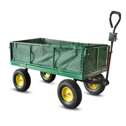 ELEM GARDEN TECHNIC - Chariot de jardin en acier avec bâche amovible 138x62x68cm