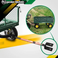 ELEM GARDEN TECHNIC - Chariot de jardin en acier avec bâche amovible 138x62x68cm