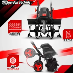 ELEM GARDEN TECHNIC - Motobineuse électrique 1500w - 6 fraises - 45cm - elem garden