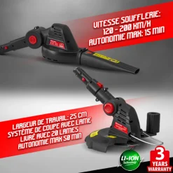 ELEM GARDEN TECHNIC - Outil de jardin multifonctions 4en1 sans fil 20v