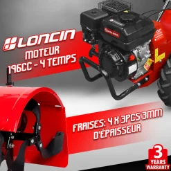 ELEM GARDEN TECHNIC - Rotovateur 212cc avec une largeur de travail de 48cm - elem garden