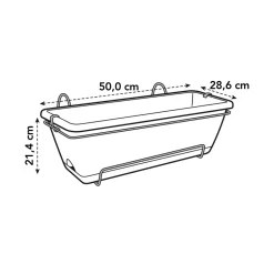ELHO - Jardinière barcelona en plastique blanc - L50cm