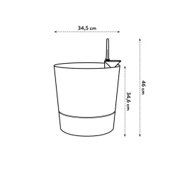 ELHO - Pot Greensense Aqua Care ciment rond, avec Réservoir d'eau - D.35cm