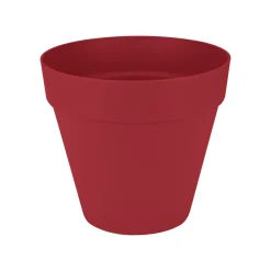ELHO - Pot Loft rond à réserve d'eau, coloris rouge théâtre - D.24,5xH.22cm