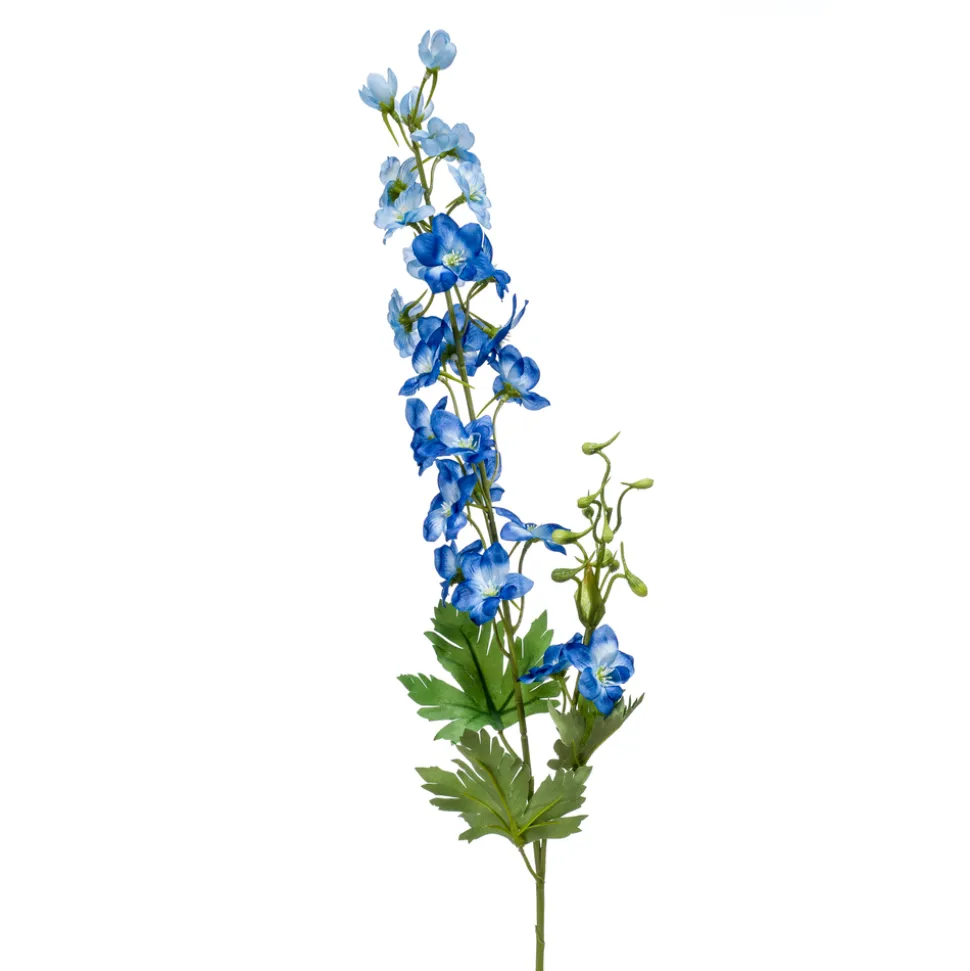 EMERALD - Fleur artificielle, tige de delphinium bleu - H.77cm