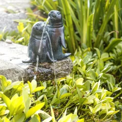 ESOTEC - Esotec gargouille couple de chiens de mer avec pompe de bassin solaire 5 watts jeu d'eau 101656