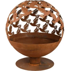 ESSCHERT DESIGN - Foyer découpé au laser oiseaux rouille