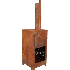 ESSCHERT DESIGN - Poêle de terrasse avec four à pizza rouille