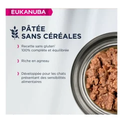 EUKANUBA - Eukanuba - chat adulte - sans céréales - pâtée agneau 85 g