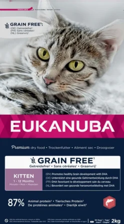 EUKANUBA - Eukanuba - croquettes sans céréales au saumon pour chaton 2kg