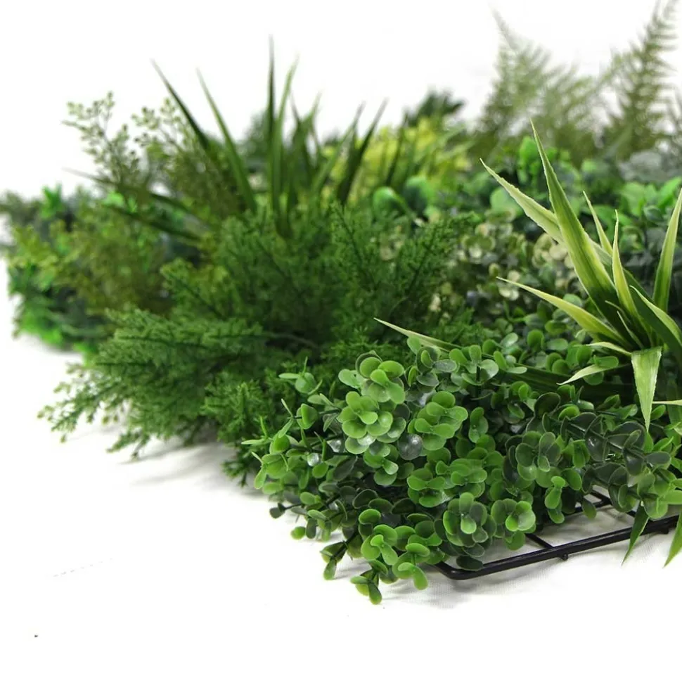 EXELGREEN - Mur végétal artificiel premium city 3 - 15 plantes - 1m x 1m