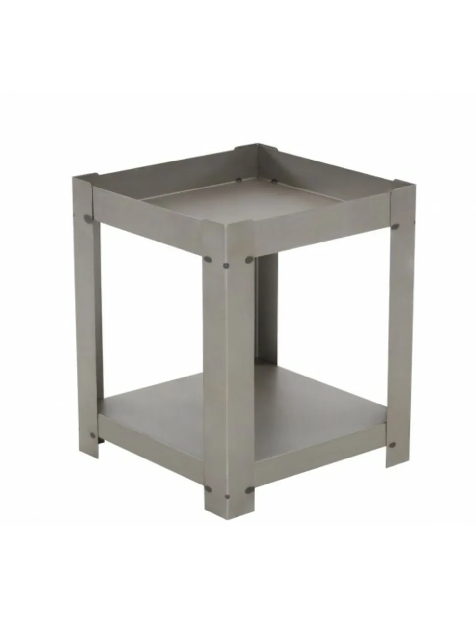 FARM COOK - Cheminée de jardin carré en acier balane 50x50 cm avec range bûches-acier naturel-50 ---acier naturel