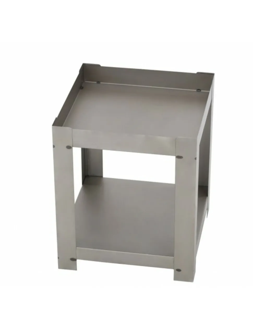 FARM COOK - Cheminée de jardin carré en acier balane 50x50 cm avec range bûches-acier noir sablé-50 ---acier noir sablé