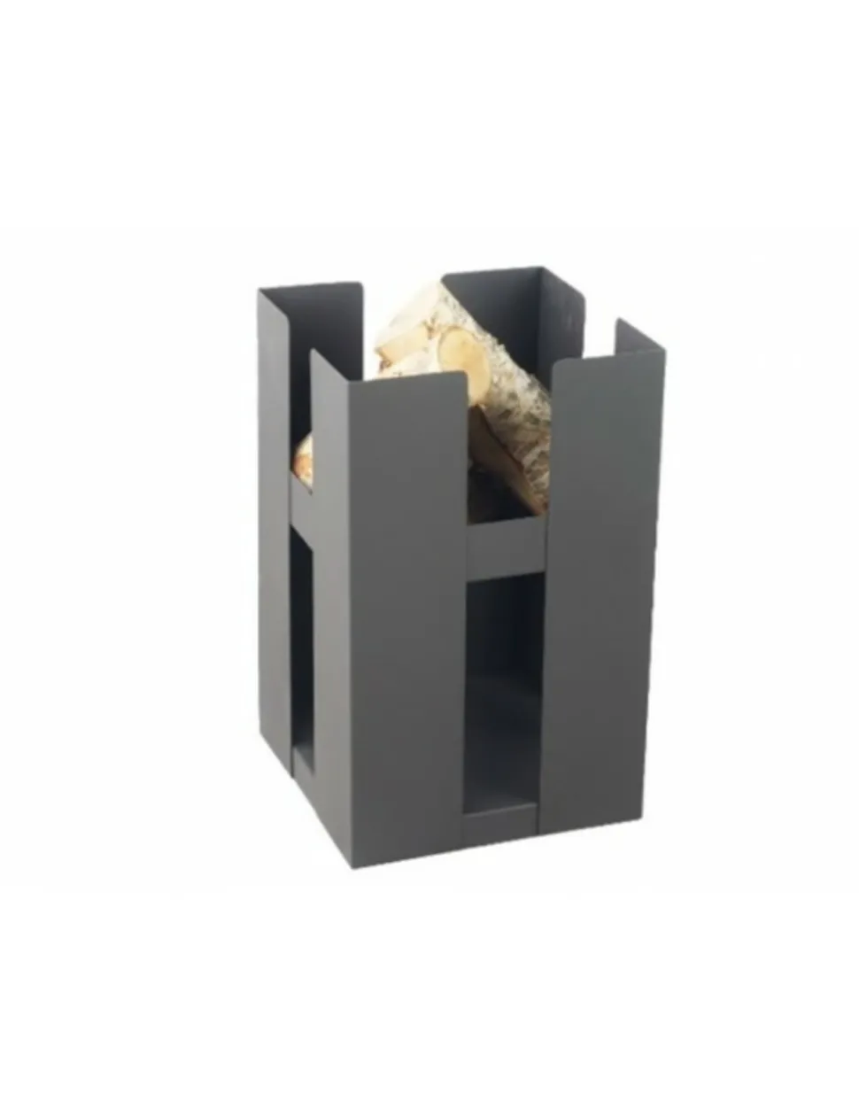 FARM COOK - Cheminée de jardin carré be 50x50 cm acier avec rangement bois-acier rouillé---acier rouillé