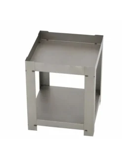 FARM COOK - Cheminée de jardin carré en acier balane 50x50 cm avec range bûches-acier rouillé-50 ---acier rouillé