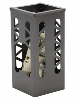 FARM COOK - Cheminée d'extérieur en acier tanana h 60 cm-acier noir sablé-28 --56x28 cm--acier noir sablé