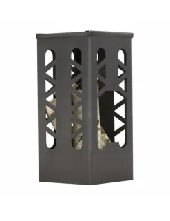 FARM COOK - Cheminée d'extérieur en acier tanana h 60 cm-acier noir sablé-28 --56x28 cm--acier noir sablé