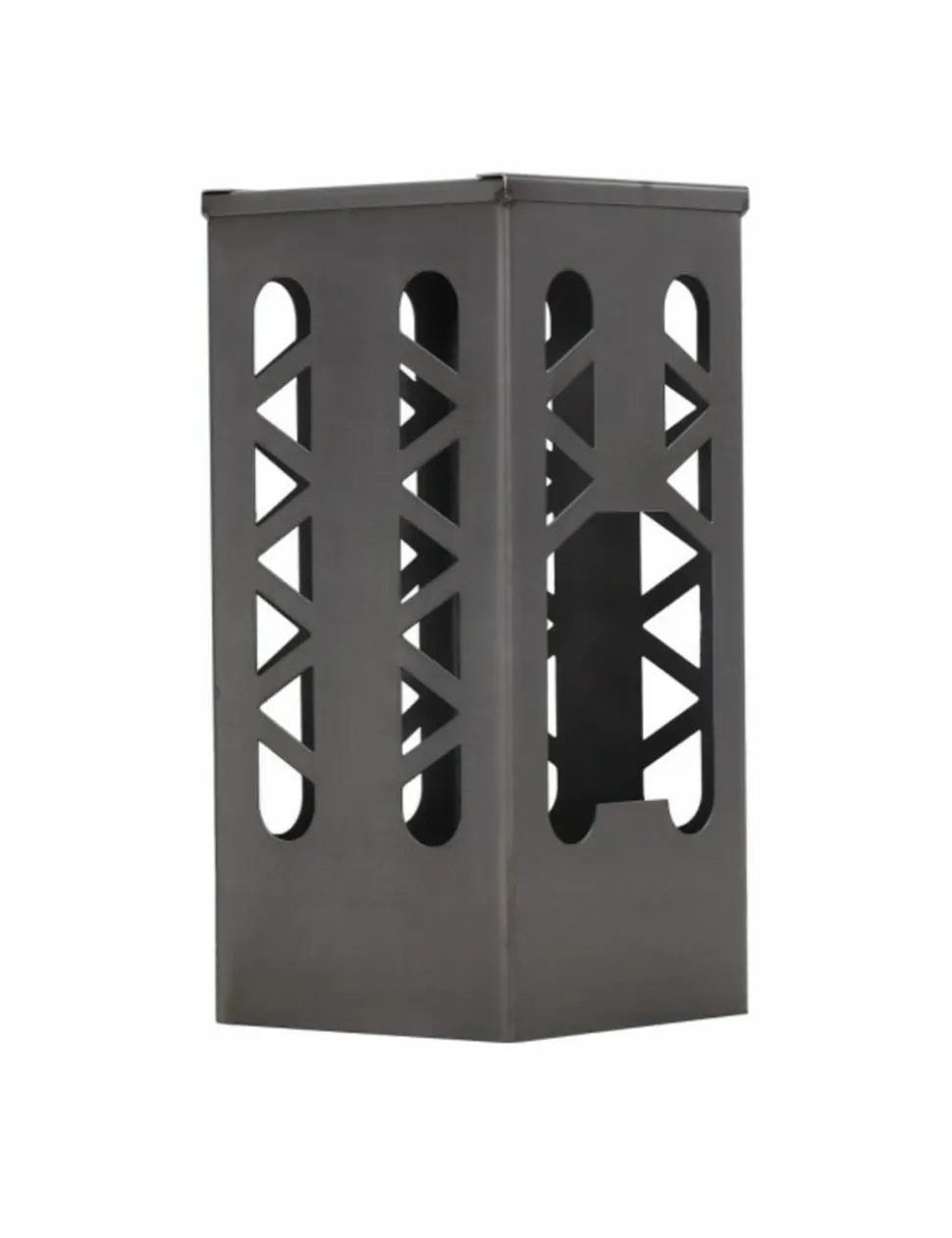 FARM COOK - Cheminée d'extérieur en acier tanana h 60 cm-acier noir sablé-28 --28x28 cm--acier noir sablé