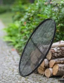 FARM COOK - Grille ronde à suspendre pour brasero en acier-ø 90cm-acier noir sablé---acier noir sablé