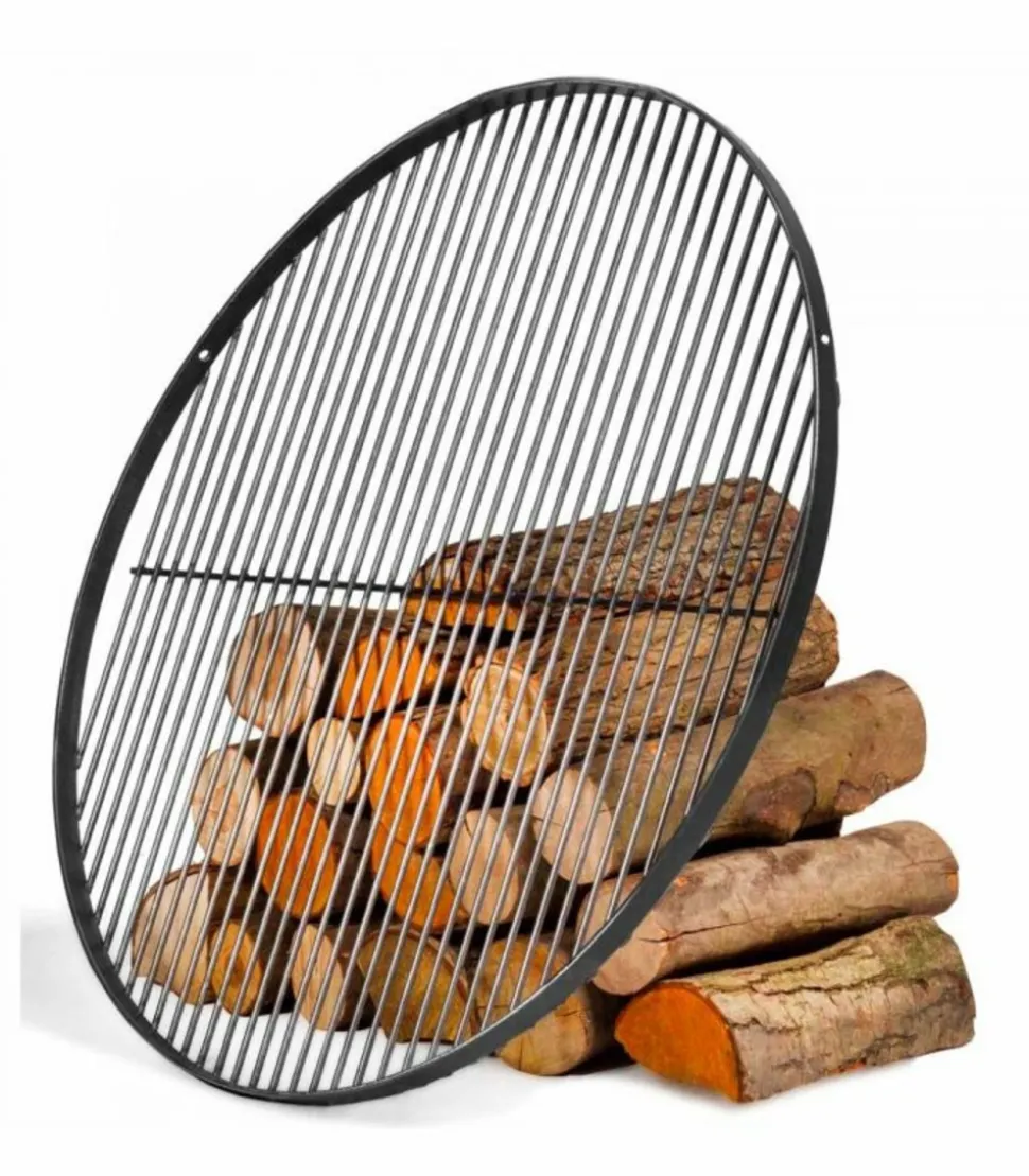 FARM COOK - Grille ronde à suspendre pour brasero en acier-ø 90cm-acier noir sablé---acier noir sablé