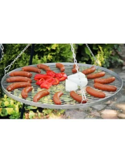 FARM COOK - Grille ronde à suspendre pour brasero en acier-ø 50cm-acier inoxydable---acier inoxydable